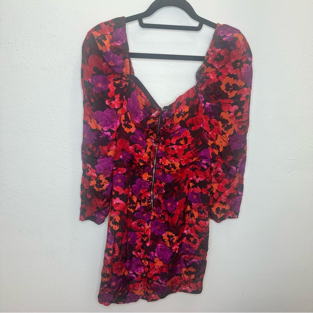NWT SAYLOR Alouette Painterly Poppy Floral Mini Sweetheart Dress Size Medium - Picture 8 of 14